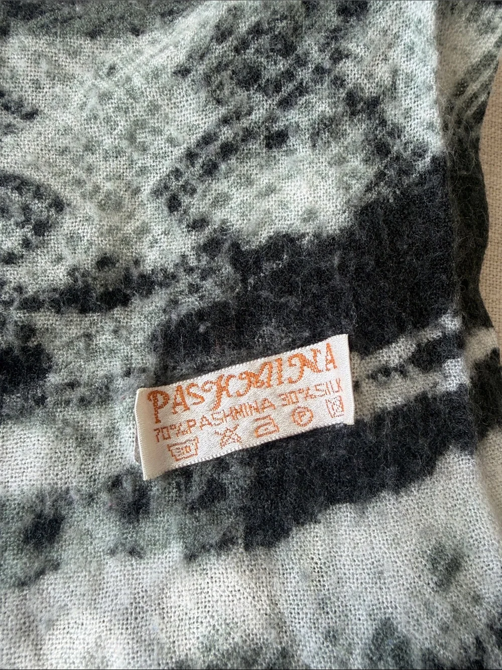 Patterned Black & White Scarf/Wrap